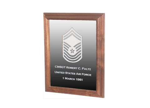 Flag Connections Military Laser Engraved Rank Insignia Mirror Frame