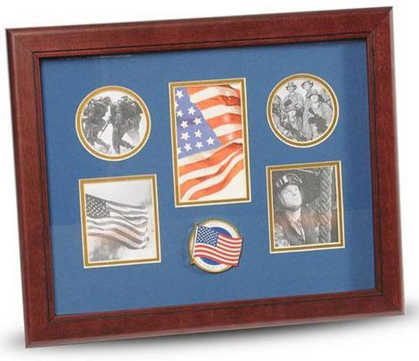 Flags Connections American Flag Medallion 5-Picture Collage Frame - The Military Gift Store