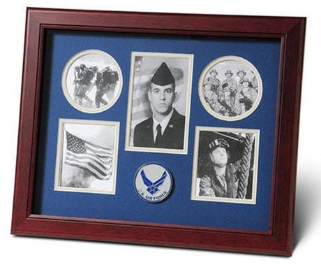 Flags Connections Aim High Air Force Medallion 5 Picture Collage Frame, , The Military Gift Store, Air Force flag display cases, Air force Retirement Shadow Boxes (61)