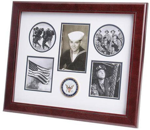 Flag Connections U.S. Navy Medallion 5 Picture Collage Frame - The Military Gift Store