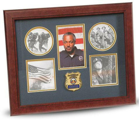 Flag Connections Police Department Medallion 5-Picture Collage Frame, , The Military Gift Store, Awards Display Cases, Awards Display Frames (62)