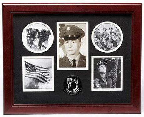 Flag Connections POW/MIA Medallion 5 Picture Collage Frame. - The Military Gift Store