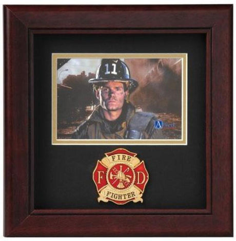Flag Connections Fire Fighter Horizontal Picture Frame. - The Military Gift Store