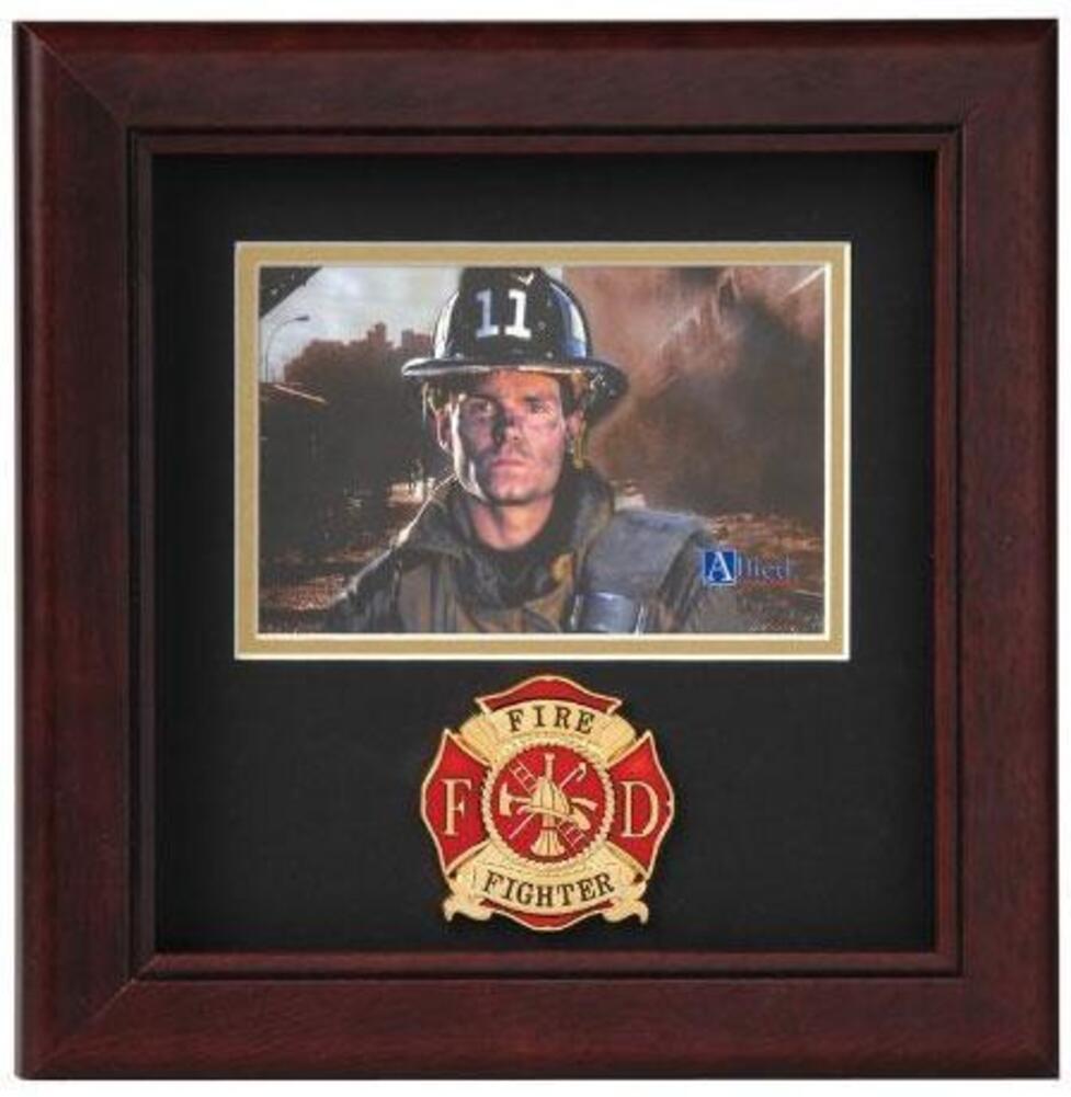 Flag Connections Fire Fighter Horizontal Picture Frame. - The Military Gift Store