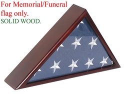 Flag Connections Solid Wood Memorial Flag Display Case Frame for 5x9.5' Flag