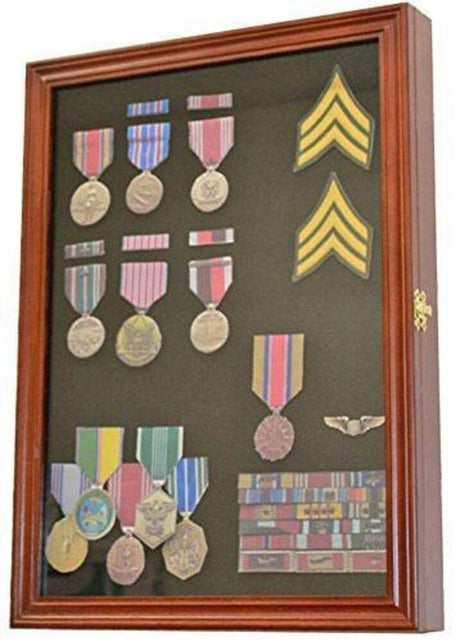 Display Case Wall Frame Cabinet for Military Medals, Pins, Patches, Insignia etc. - The Military Gift Store