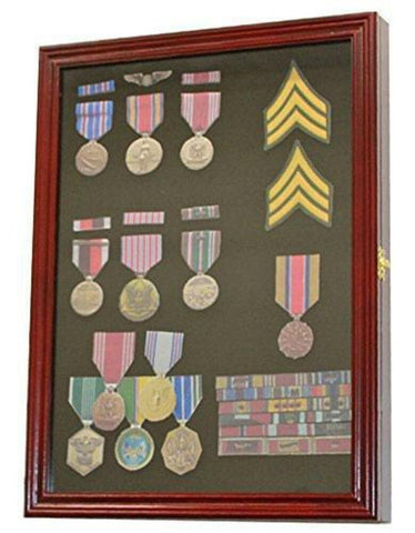 Display Case Wall Frame Cabinet for Military Medals, Pins, Patches etc. - The Military Gift Store
