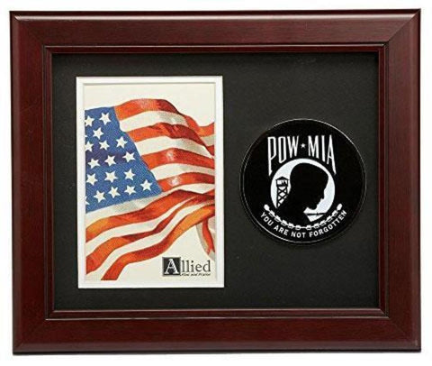 Flag Connections POW/MIA Medallion 4-Inch by 6-Inch Portrait Picture Frame.