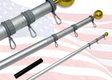 20ft Telescoping Flagpole With Sewn Nylon Valley Forge Flag.