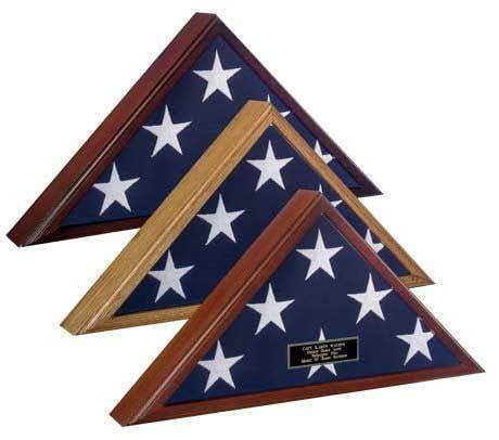 SpartaCraft Veteran Flag Display Case -Cherry