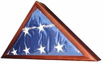 Veteran Flag Display Case -Walnut with glass front