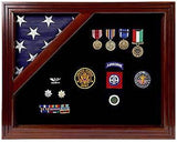 Military Award Shadow Box with Display Case for 5x9.5ft Flag