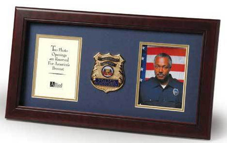 Flags Connections Police Officer Dual Picture Frame