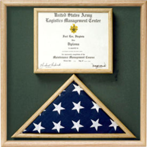 Flag and Certificate Display Case from Original Uniform Fabrics. - The Military Gift Store