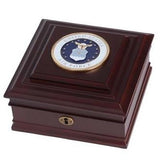 Air Force Medallion Desktop Box Made From Mahogany Colored Wood, Air Force Medallion Desktop Box, The Military Gift Store, American Flags- High Quality American Discounted Flags (2)
