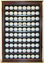Flag Connections 80 Novelty/Souvenir Golf Ball Display Case Holder Cabinet, (Mahogany Finish)