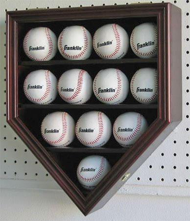 Flag Connections 12 Baseball Display Case Holder Cabinet-UV Protection and Lock -MAHOGANY Finish, 2 Baseball Display Case Holder Cabinet-UV Protection and Lock, The Military Gift Store, Display Case Accessories