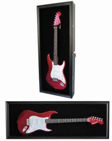 Guitar Display Case Cabinet Wall Hanger for Fender or Electric Guitars w/Uv Protection