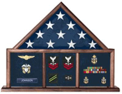 Flag and Medal Display Case, Shadow Box, Combination Flag/Medal - Size 5' x 8' Flag, Flag and Medal Display Case, Shadow Box, Combination Flag/Medal, The Military Gift Store, Awards Display Cases, Awards Display Frames (62)