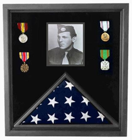 Flag Connections Military Photo Flag and Medal Display Case, 3 X 5 or 4' x 6' or 5' x 8'  or 5' X 9.5' Flag, Military Photo Flag and Medal Display Case, 3 X 5 or 4' x 6', The Military Gift Store, Army Flag Display Cases (64)