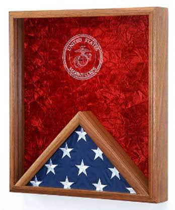 Flags Connections Marine Corps Flag Medal Display Case,USMC Flag Case