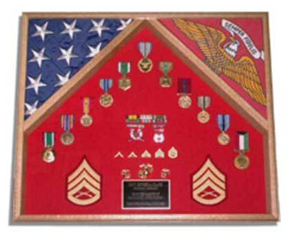 Flags Connections Military Shadow Box, Military Display Case