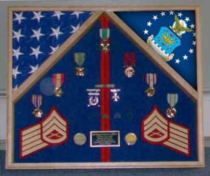 Flags Connections Navy flag case for 2 flags and medals, , The Military Gift Store, 2 Flag Military Shadow Box
