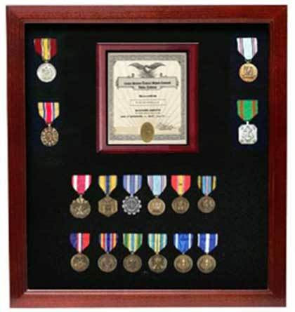 Flags Connections Military Certificate Medal Display Case