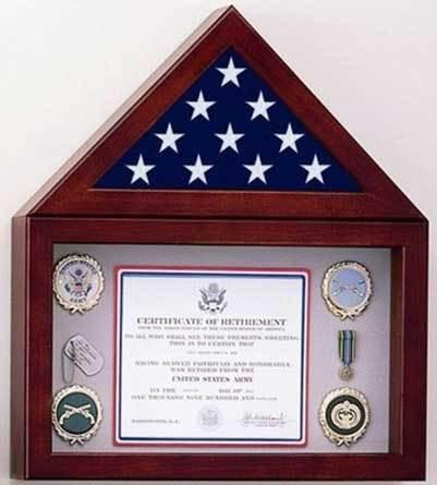 Flags Connections Flag Display Case with a 10 high Shadow Box - The Military Gift Store