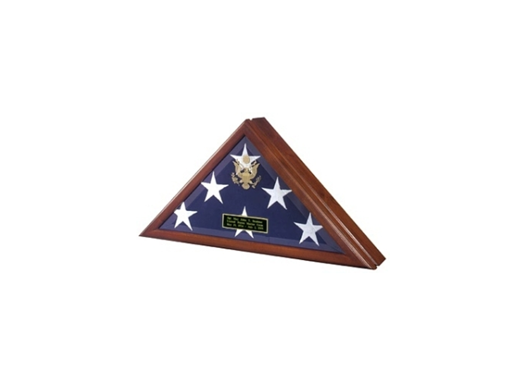 Flag Connections Flag Display Case with Front Opening with Walnut or Cherry Finish, Flag Display Case with Front Opening with Walnut or Cherry Finish, The Military Gift Store, Flag Case