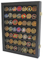 Lockable Military Challenge Coin Casino Chip Display Case Cabinet Rack, Real Glass Door, COIN26-BLA, Military Challenge Coin Casino Chip Display Case Cabinet Rack, The Military Gift Store, Challenge COIN DISPLAY STANDS - Coin Display Rack