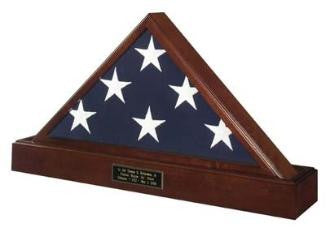 Marine Corps flag and Pedestal Case