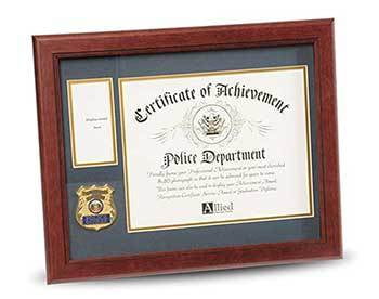Police Department Medallion Certificate and Medal Frame, 8 by 10-Inch