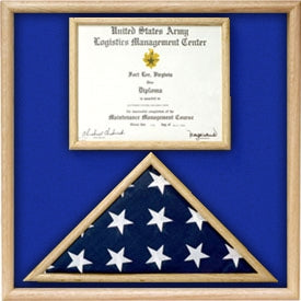 US Marine Corp Flag and Certificate Display Case/ award case. - The Military Gift Store