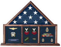 Military 3 Bay Mantle Military Shadow Box.