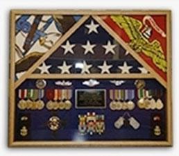 Flag Connections 3 Flags Military Shadow Box, flag case for 3 flags - The Military Gift Store