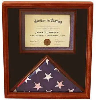 3x5 Flag Display Case with Certificate & Document Holder Big Frame, , The Military Gift Store, FLAG AND CERTIFICATE HOLDER CASE
