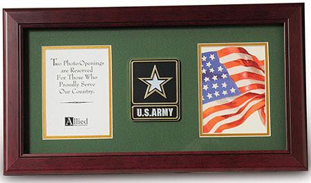 Flag Connections Go Army Medallion Double Picture Frame, 4 by 6-Inch