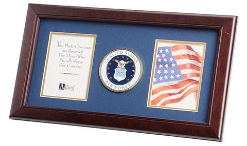 Flag Connections U.S. Air Force Medallion 4-Inch by 6-Inch Double Picture Frame