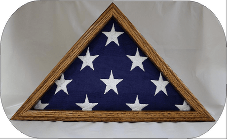 Small 3x5 Flag Display Case - Solid Oak Wood - NOT for Large Burial Size Flag, Small 3x5 Flag Display Case - Solid Oak Wood, The Military Gift Store, Wall Tributes