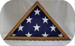 Small 3x5 Flag Display Case - Solid Oak Wood - NOT for Large Burial Size Flag