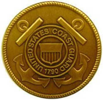 Coast Guard Official Logo Solid Brass Medallion attaches to flag case