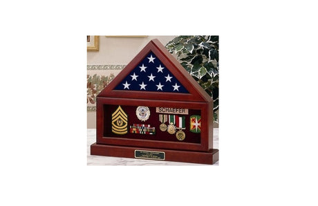 Flag Display Case, Flag Medal and Base - 3' x 5' flag, , The Military Gift Store, Burial Flag Cases