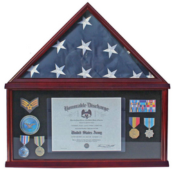 Large Military Shadow Box Frame Memorial Burial Funeral Flag Display Case for 5' X 9.5' Flag