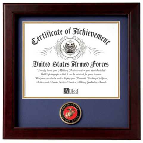 Flag Connections United States Marine Corps Certificate of Achievement Frame