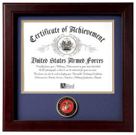 Flag Connections United States Marine Corps Certificate of Achievement Frame.