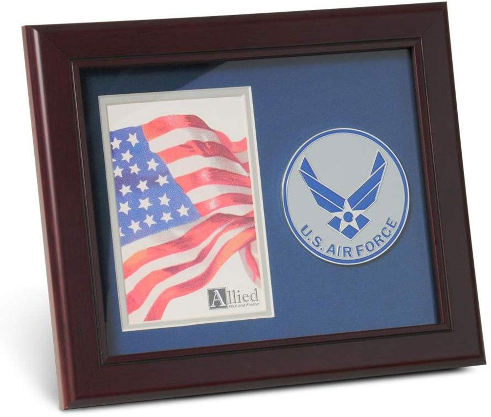 Aim High Air Force Medallion 4 by 6 inch Portrait Picture Frame., Aim High Air Force Medallion 4 by 6 inch Portrait Picture Frame, The Military Gift Store, Picture Frame