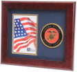 US Marine Corps Medallion Portrait Picture Frame - 4 x 6 Picture Opening - The Military Gift Store