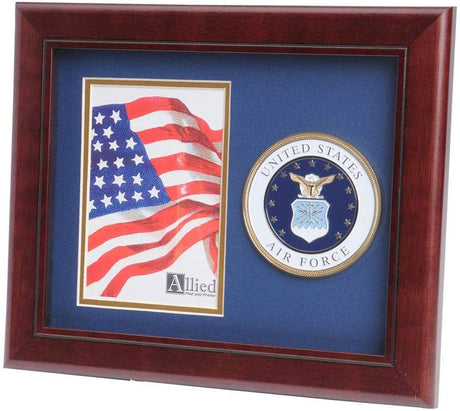 US Air Force Medallion Portrait Picture Frame - 4 x 6 Picture Opening