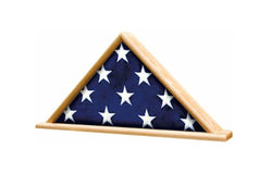 Ceremonial Flag Display Triangle case is available in your choice of solid Oak or Walnut...